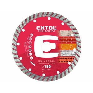 EXTOL Kotúč rezný diamantový Turbo Long Life, 150mm vyobraziť