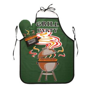 Kuchynská zástera alebo komplet, Grill party, zelená, 63 x 75 cm Komplet vyobraziť