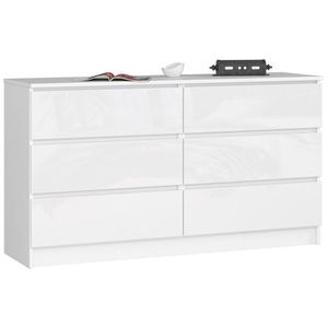 Komoda Kuba 60 cm - 6 zásuviek biela lesk vyobraziť