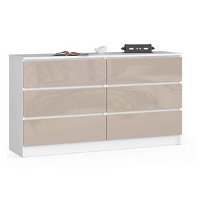 Komoda Kuba 140 cm 6 zásuviek biela/cappuccino vyobraziť