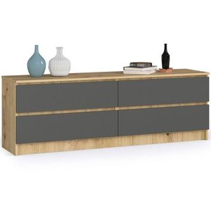 Komoda Rollo A 160, 4 cm dub artisan/grafitový vyobraziť