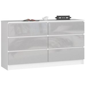 Komoda Rollo K 138, 4 cm bílá/šedá vyobraziť