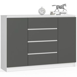 Komoda TOVE K 138, 4 cm biela/grafit vyobraziť