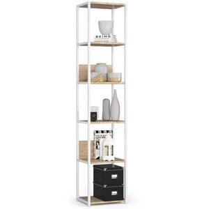 Regál LOFT 40 cm biely/dub sonoma vyobraziť