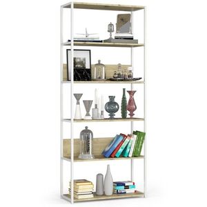 Regál LOFT 80 cm biely/dub artisan vyobraziť