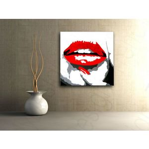 Ručne maľovaný POP Art obraz RED LIPS | rôzne rozmery (POP ART obrazy) vyobraziť