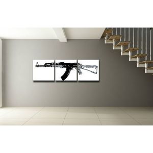 Ručne maľovaný POP Art obraz Kalashnikov | rôzne rozmery (pop art Kalashnikov) vyobraziť