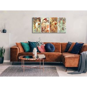 Obraz na plátne ŠTYRI ROČNÉ OBDOBIA – Alfons Mucha | rôzne rozmery (reprodukcia 150x70 cm) vyobraziť