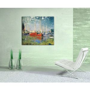 Obraz na plátne ČERVENÉ LODE V ARGENTEUIL – Claude Monet | rôzne rozmery (reprodukcia 70x60 cm) vyobraziť