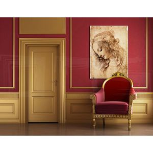 Obraz na plátne HLAVA ŽENY – Leonardo Da Vinci | rôzne rozmery (reprodukcia 60x80 cm) vyobraziť