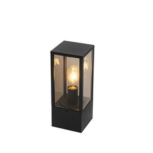 Vonkajšia stojaca lampa čierna s dymovým sklom 40 cm IP44 - Charlois vyobraziť
