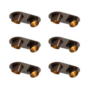 Sada 6 zapustených bodových svetiel tmavý bronz GU10 35 mm naklápacie 2-svetlá - Installa vyobraziť