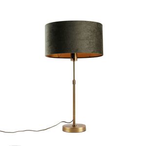 Stolná lampa bronzová s oválnym zamatovým tienidlom zelená 35cm - Parte vyobraziť