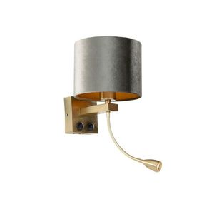 Wandlamp brons met velours kap groen 18cm - Brescia vyobraziť