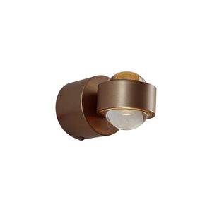 Dizajnové nástenné svietidlo tmavý bronz vrátane LED IP44 - Lens vyobraziť