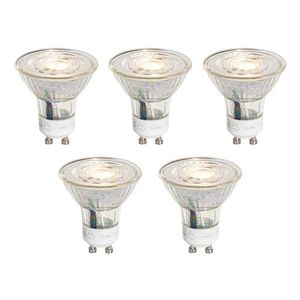 Sada 5 GU10 50 mm 3-krokovo stmievateľných LED žiaroviek Kelvin číra 4, 9 W 450 lm 2000 – 2700 K vyobraziť