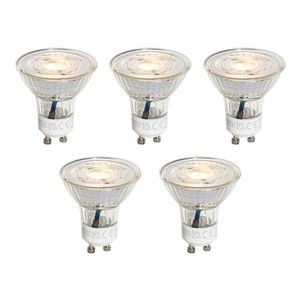 Sada 5 GU10 50 mm 3-krokových stmievateľných Kelvin LED žiaroviek číra 4, 5 W 380 lm 2000-2700 K vyobraziť