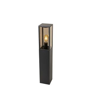 Stojaca vonkajšia lampa čierna s dymovým sklom 80 cm IP44 - Charlois vyobraziť