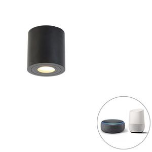 Inteligentné kúpeľňové bodové svetlo čierne okrúhle IP44 vrátane Wifi GU10 - Capa vyobraziť