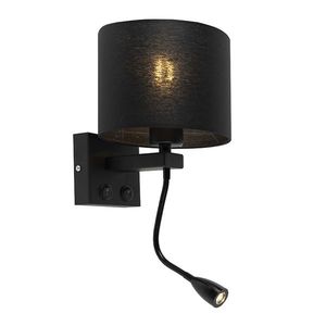 Moderná nástenná lampa čierna s čiernym tienidlom - Brescia vyobraziť