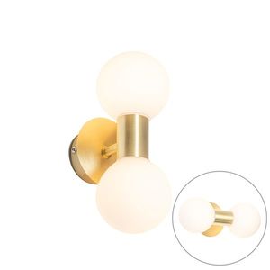 Moderná nástenná lampa zlatá IP44 2-svetlá - Cederic vyobraziť