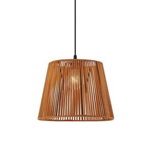 Vonkajšia závesná lampa čierna s oranžovým lanovým tienidlom IP44 - Cava Jayla vyobraziť