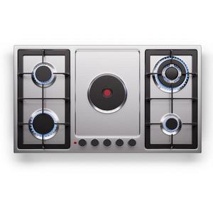 Klarstein MultiChef 5 Hot Plate, elektrická a plynová varná doska, 5 varných zón, 4 horáky, 1 elektrická platňa vyobraziť