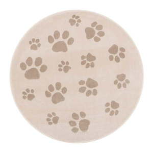 Béžový detský koberec ø120 cm Paws Light Beige – FD vyobraziť