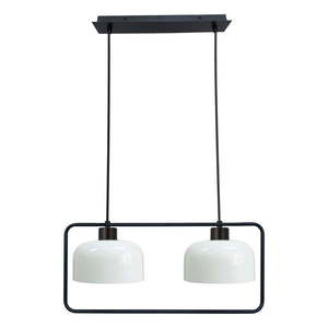 Čierno-biele závesné svietidlo so skleneným tienidlom Zodiac – Candellux Lighting vyobraziť