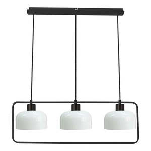 Čierno-biele závesné svietidlo so skleneným tienidlom Zodiac – Candellux Lighting vyobraziť
