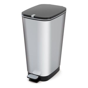 Pedálový plastový odpadkový kôš v striebornej farbe 45 l Chic Bin – KIS vyobraziť