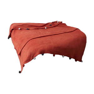 Fleecový pléd v tehlovej farbe 200x220 cm Pom Pom – Mijolnir vyobraziť