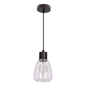 Čierne závesné svietidlo so skleneným tienidlom ø 12 cm Moldo – Candellux Lighting vyobraziť