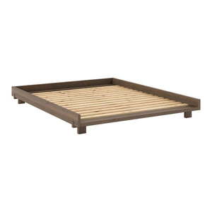 Hnedá dvojlôžková posteľ z borovicového dreva s roštom 160x200 cm Social – Karup Design vyobraziť