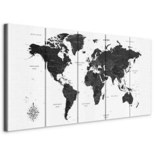 artgeist LEINWANDBILD, text, mapa sveta, 100/40/1, 2 cm vyobraziť