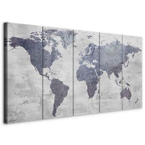 artgeist LEINWANDBILD, mapa sveta, 100/40/1, 2 cm vyobraziť