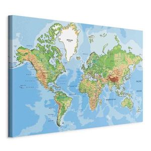 artgeist LEINWANDBILD, mapa sveta, 120/80/1, 2 cm vyobraziť