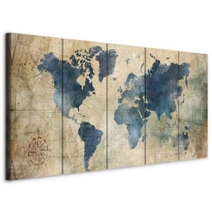 artgeist LEINWANDBILD, mapa sveta, 100/40/1.2 cm vyobraziť