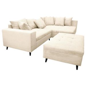 MID.YOU ROHOVÁ SEDACIA SÚPRAVA, textil, krémová vyobraziť
