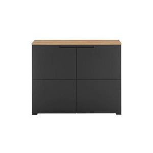 home24 KOMODA, čierna, farba duba, 100/80/40 cm vyobraziť
