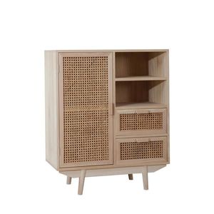 Livetastic ŠIROKÁ KOMODA, paulovnia, ratan, prírodná farba, 70/85/36 cm vyobraziť