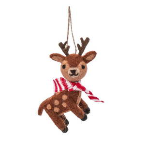 Vlnená ručne vyrobená vianočná ozdoba 12 cm Reindeer – Sass & Belle vyobraziť