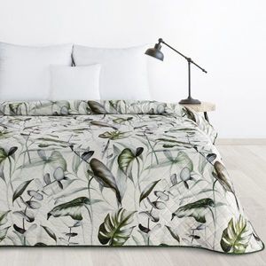 ArtFir Prikrývka na posteľ ELLEN | biela/olivová 200 x 220 cm vyobraziť