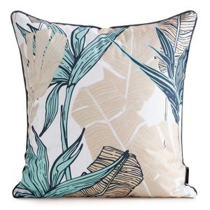 ArtFir Obliečka na vankúš GARDEN 14A | tyrkysová/béžová 45 x 45 cm vyobraziť