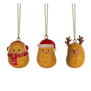 Ručne vyrobené vianočné ozdoby z polyresínu v súprave 3 ks 4, 5 cm Happy Potatoes – Sass & Belle vyobraziť