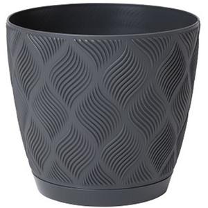 Kvetináč Flow Petit 15 s podmiskou 014 antracit vyobraziť