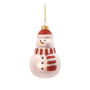 Sklenená ručne vyrobená vianočná ozdoba ø 7 cm Snowman – Sass & Belle vyobraziť