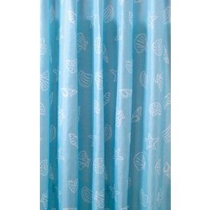 AQUALINE - Sprchový závěs 180x200cm, polyester, modrá, mušle ZP006 vyobraziť