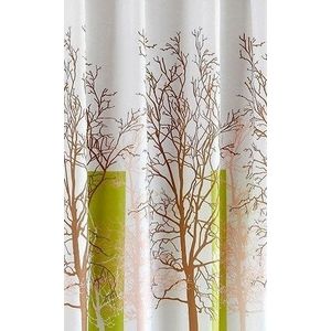 AQUALINE - Sprchový závěs 180x180cm, polyester, bílá/zelená, strom ZP009/180 vyobraziť