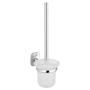 AQUALINE - RUMBA WC štětka závěsná, mléčné sklo, chrom RB108 vyobraziť